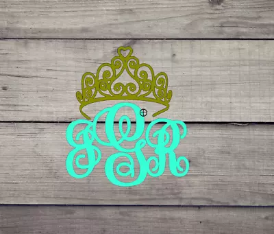 Crown Monogram Vinyl Decal For Car Laptop Cell Phone And MORE  • $4.75