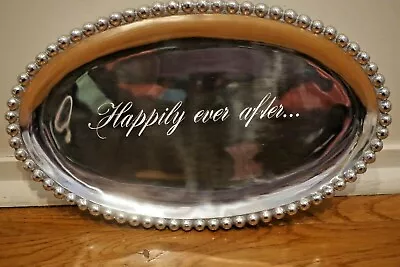 MARIPOSA String Of Pearls Small Oval Platter Engraved ~ Happily Ever After ~ • $17.99