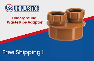 Underground Double & Single Equal Waste Pipe Adaptor 110mm To 40mm & 32mm • £14.99