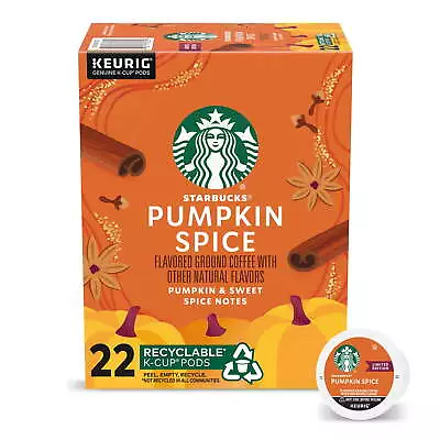 Starbucks K-Cup Coffee Pods Pumpkin Spice Naturally Flavored Coffee 1 Box 22 Pod • $18.40