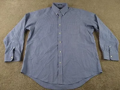 Lands' End Shirt Adult Size 17-35 Blue Long Sleeve No Iron Oxford Button Up Men • $12.60