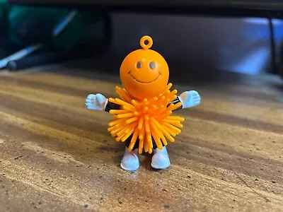 Vintage Happy Face Figure Koosh Ball Smiley Face Orange 2  Toy Gift Trinket • $3.99