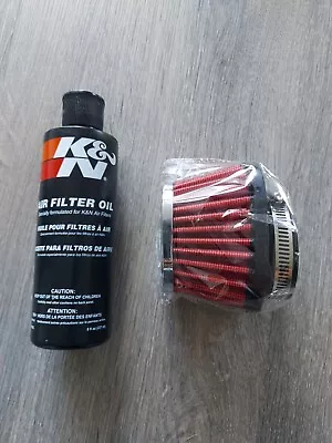 1 X 60mm Motorcycle Oval Pod Air Filter Pre Oiled With Genuine K&N Filter Oil • $25.20