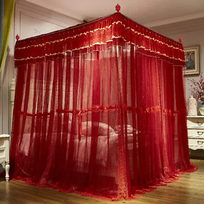 Double Layers Romantic Bed Netting Mosquito Net Luxury Bed Canopy Bed Curtain • $191.36