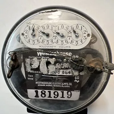 Vintage WESTINGHOUSE Electric Meter Watt Hour Single Phase Type OB PG&E Marked • $19.99
