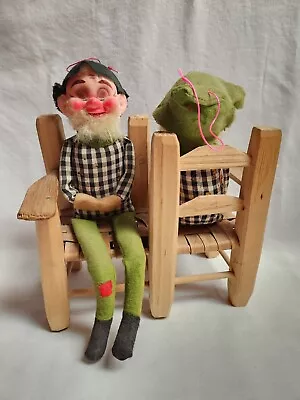 Vintage Wooden Doll Chair Set Hillbilly Dolls Mountain Handicraft Shenandoah VA • $19.99