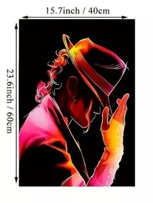 Michael Jackson Fedora White Glove Colourful Art Canvas Print 40x60cm • £14.99