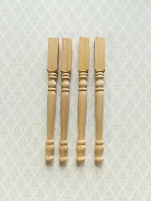 $4.75 • Buy Dollhouse Miniature Wood Spindles Table Legs 4 Pieces 1:12 Scale 2 1/2  Long