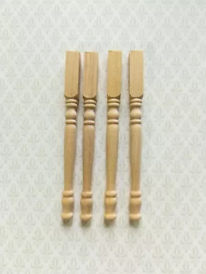 Dollhouse Miniature Wood Spindles Table Legs 4 Pieces 1:12 Scale 2 1/2  Long • $4.49