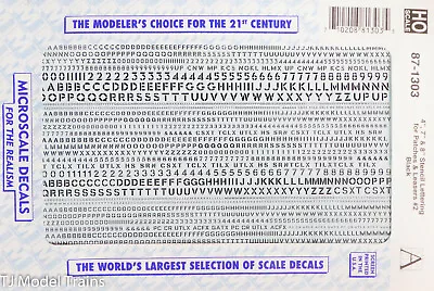 Microscale Decal HO  #87-1303 (4 7 8  Stencil Lettering For Patches & Leasers  • $6.75