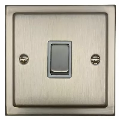G&H TSN201 Trimline Plate Satin Nickel 1 Gang 1 Or 2 Way Rocker Light Switch • £14.95