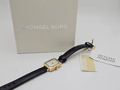 Michael Kors Alane Black Leather Analog Watch MK2922 • $55