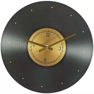 Black Glass Musical Notes Record Style Wall Clock • $23.49