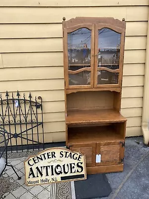 64940 Ethan Allen Baumritter Maple Cabinet With Bookcase Curio Top • $465