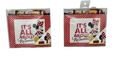 2 Disney Minnie Mouse Picture Frame 80 Pages Notepad And Pen Set NEW & SEALED • $7.95