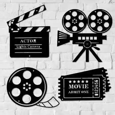 Movie Theater Decor Movie Theater Room Decor Cinema Wall Art Metal Movie Reel • $13.21