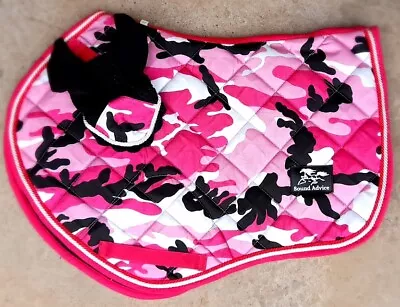 Sound Advice Pink Camo Showjumping Saddle Pad Set • $88