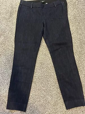 J. CREW City Fit Stretch Zip Ankle Cropped Jeans Size 2 Trouser Dark Wash Blue • $18