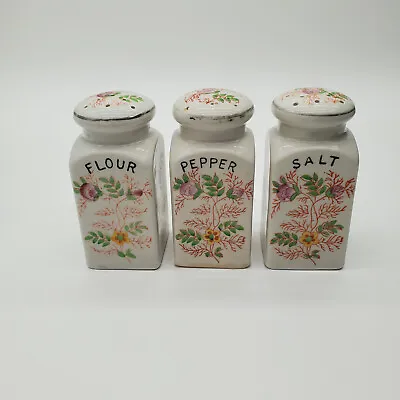 3 Vintage Mikori Ware Flour Salt And Pepper Set • $34.99