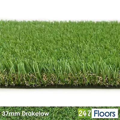 £0.99 • Buy Drakelow 37mm Artificial Grass Realistic Lawn Natural Luxury Soft Turf 2m 4m