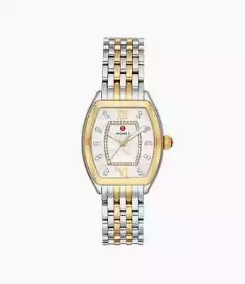 New Michele Releve Mop Diamond Dial Gold Two Tone Watch Mww19b000004 • $1150