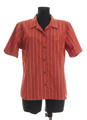 Jack Wolfskin Women's Red Striped Short Sleeved Casual Shirt Size Large • £14.99