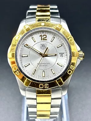 TAG Heuer Aquaracer 300M WAF1120 39mm Silver Dial Gold And Steel Watch • $1200