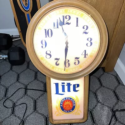 Miller Lite Lighted Beer Clock Sign • $165