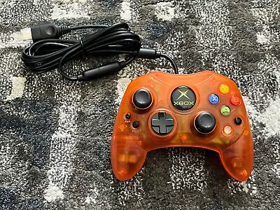 Custom Clear Orange Microsoft Original Xbox Controller S! New Cord And Sticks! • $21.50