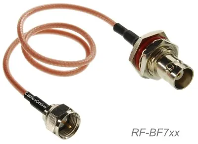 F-type Male To BNC Bulkhead Female 50Ω RG316 Coax Low Loss Jumper RF Cable • $7.95