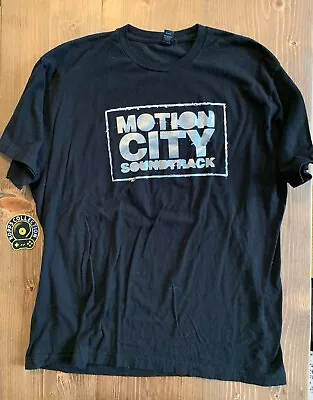 Motion City Soundtrack Foil Print Logo Band Tultex T-Shirt XL Black Used • $25