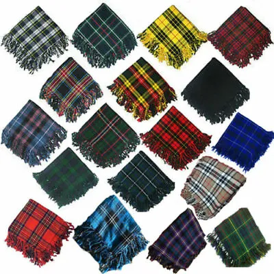 New Tartan Scottish Purled Fringe Budget Fly Plaid For Kilts In Range Of Tartans • £13.99