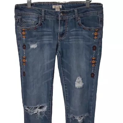 Cowboycore Westerncore Jeans Embroidered MUDD Juniors 11 Y2K Women's Sm • $20