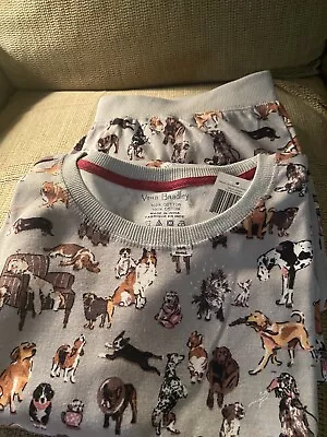 $85 • Buy Vera Bradley Ribbed Pajama Set Dog Show Dogs Women's Size Medium 8/10 NWT