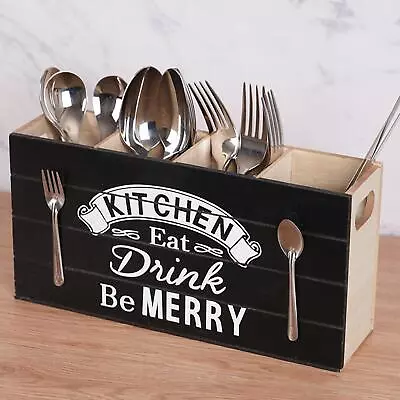 $47.44 • Buy European Style Wooden Kitchen Cutlery Holder Utensil Caddy Organizer Tableware