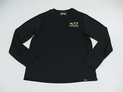 Patagonia UC Santa Barbara Gauchos Shirt Mens Medium Black Triathlon Long Sleeve • $28.88