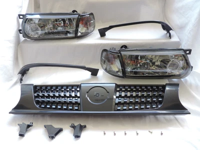 $265 • Buy Smoke Headlight Corner Honeycomb Grill+FILLER Kit For~1991~92~93~94~B13 Sentra 
