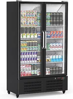 Commercial Glass 2 Door Beverage Refrigerator Cooler Merchandiser 25.5 Cu.Ft Bar • $1804.99