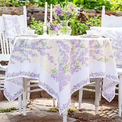 April Cornell Vintage Butterfly Garden Tablecloth 54 X 54 Breakfast Cloth Ecru • $48