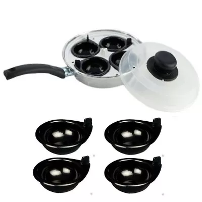 New HOLE Egg Poacher Pan Non-Stick Cup Egg Boiler Saucepan Cookware With Lid UK • £7.99