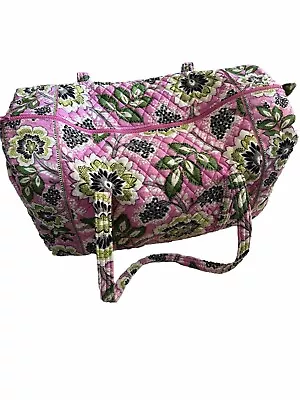 Vera Bradley Extra Large Duffel Bag Priscilla Pink 2 Handle Quilted Made In USA • $39.99