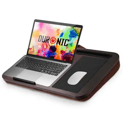 Duronic Laptop Tray With Cushion DML422 BROWN Ergonomic Lap Desk For Bed Sofa • £29.99