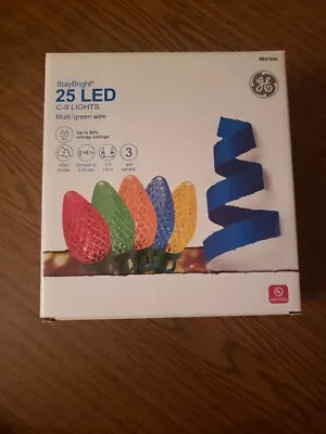 GE StayBright 25-Count Multicolor C9 LED Faceted Christmas String Lights • $21.99