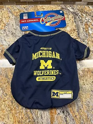 NEW W/TAGS Michigan Wolverines NCAA Navy Blue Pet/Dog Gear T-Shirt SIZE SMALL • $19.95