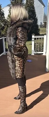 J. Mendel Russian Barguzin Sable/Animal Print Calf Hair Woman Fur Coat Not Lynx • $3500