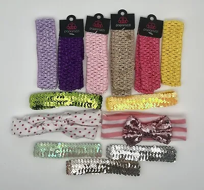 $7.75 • Buy NWT & Pre-owned Baby Toddler Girl Lot Of 17 Headbands Dress Up Sequin/Crochet