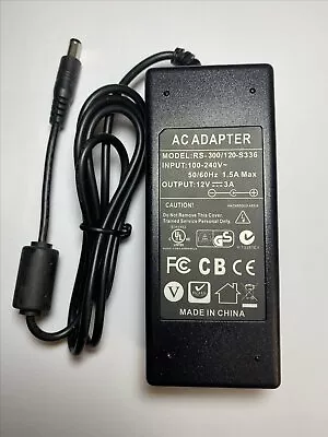 12V 3A AC-DC Switching Adaptor Power Supply PSU 5.5mm X 2.1mm RS-300/120-S336 • £16.99