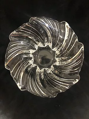 Mikasa Belle Époque Clear Crystal Glass Wave Swirl Bowl Heavy Weight • $10