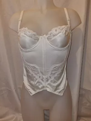 Gorgeous Cream EXQUISITE Underwired Boned Corset Basque Top Size 36B (TV) • £7.99