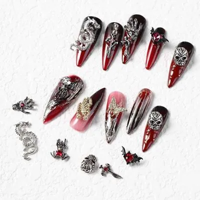 DIY Nail Charms Gothic Nail Decorations Skull Spider Nail Accessories  Lady • £2.48